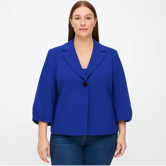 Kasper Purple Blazer One Single Button Size 8P - Picture 1 of 5